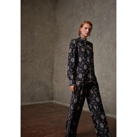 ERDEM Tops - Erdem x H&M Floral Silk Pajama Blouse
